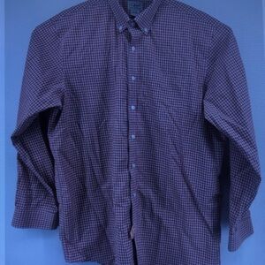 Men's Button-Down Checked Shirt in Burgundy